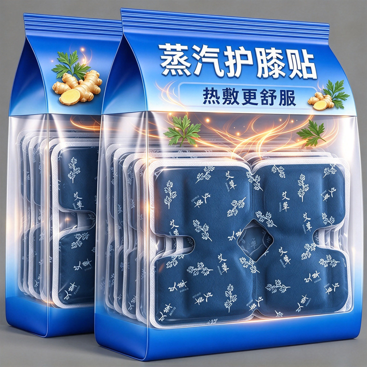 艾草膝盖热敷贴蒸汽暖膝自发热暖宝宝膝盖贴关节保暖贴老寒腿部贴