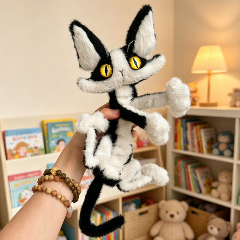 可伸缩奶牛猫毛绒玩偶材料包