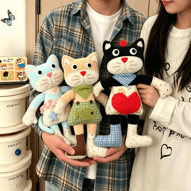 diy哄睡小猫安抚玩偶材料包毛绒布娃娃可录音送情侣闺蜜生日礼物