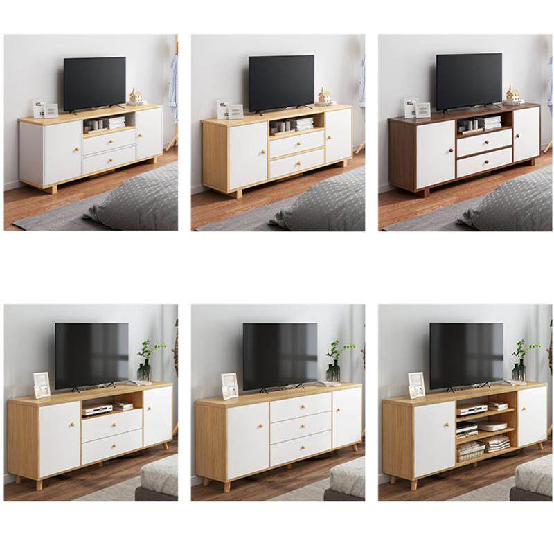 电视柜收纳储物柜一体加边柜组合简易加高款小户型主卧高柜落地脚