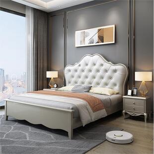 美式现代简约卧室公主床1.5米软靠高端大气储物婚床主卧实木大床