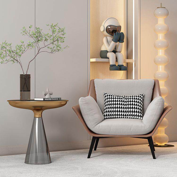 现代简约意式单人沙发椅设计师极简客厅阳台单椅棉麻布艺轻奢躺椅