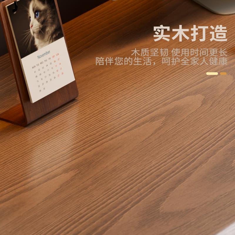 实木旋转书桌书架一体折叠用拐角书学生家ZKT室转柜角办公电脑卧