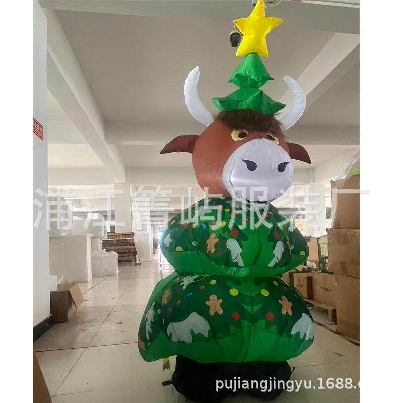 圣诞节诞圣老人大礼包充气圣树派对用饰品装布置道具大气诞模摆件