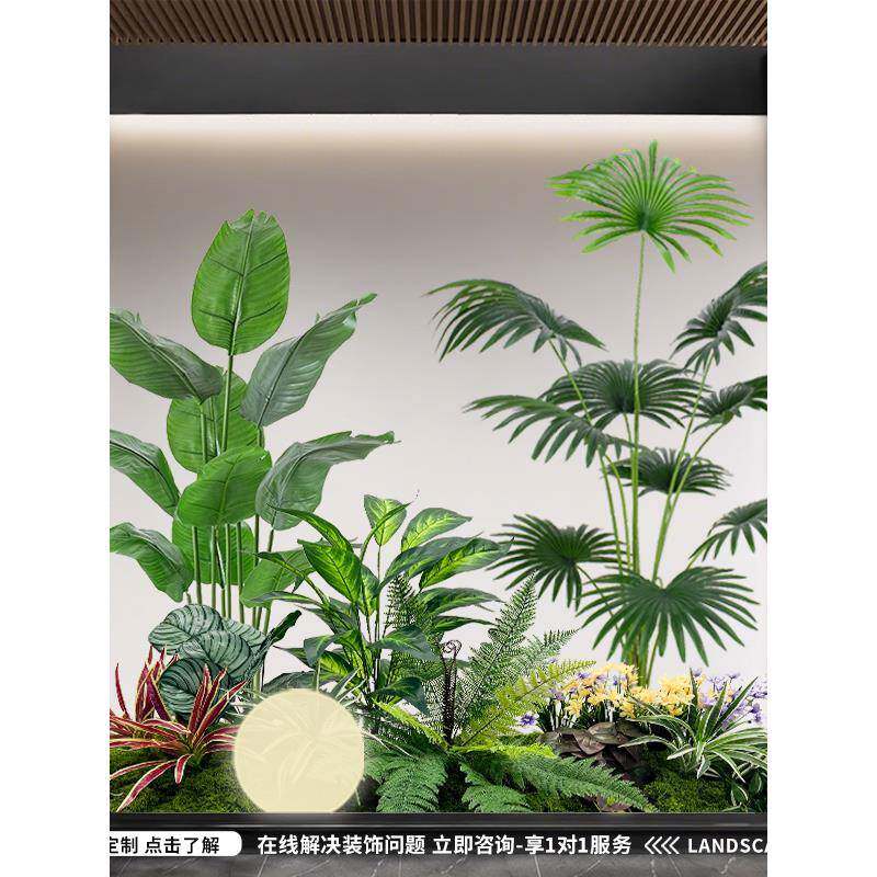 植物绿玻植景组观造景阳F9966895台合物装饰植楼梯璃橱窗仿生室内