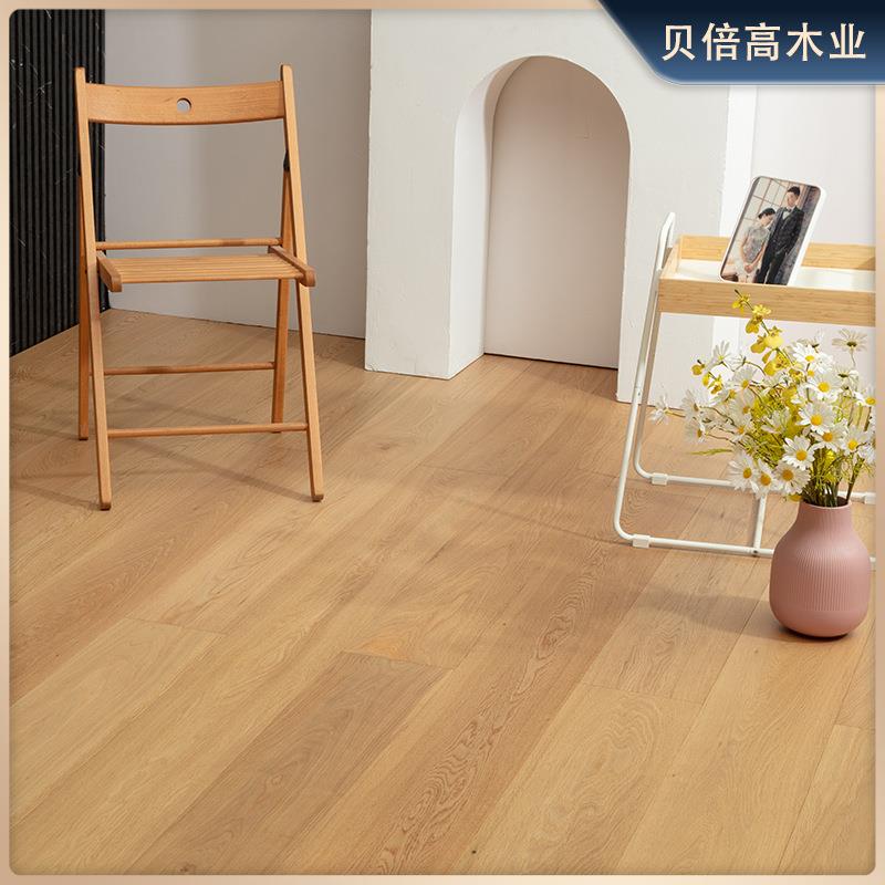 实木复纯层木地板合白欧橡三本色15MM锁扣地木暖室内大448板3/4mm