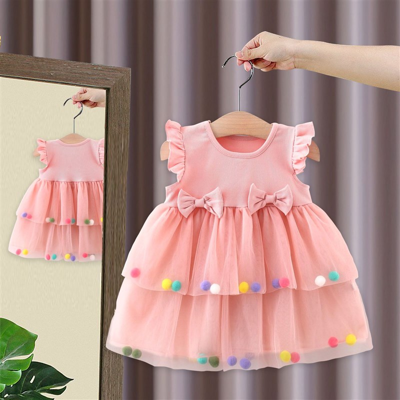 婴儿连衣裙夏装小女孩女童生日衣服一周J岁礼服女宝宝装夏季公主