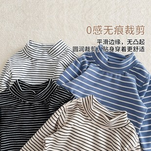 寶寶打底衫 t恤男女M童嬰兒秋衣保暖上衣服 秋冬德絨內搭半高領長袖