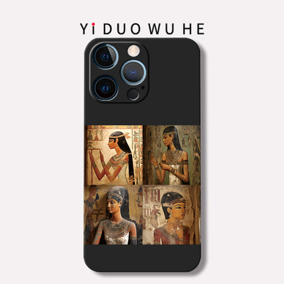 一朶午荷16复古13手机壳iphone12pro苹果14软7保护max套8plus磨砂mini全包XR/15Pro