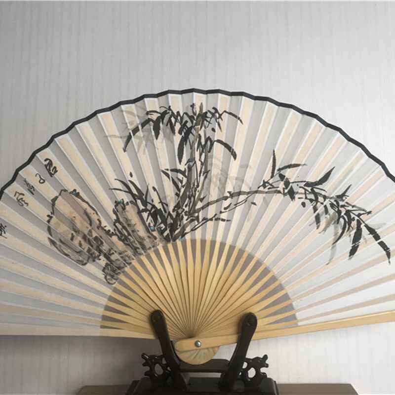 荣昌折扇/复古/8寸真丝小扇/包边/全手工/手绘/特色礼品