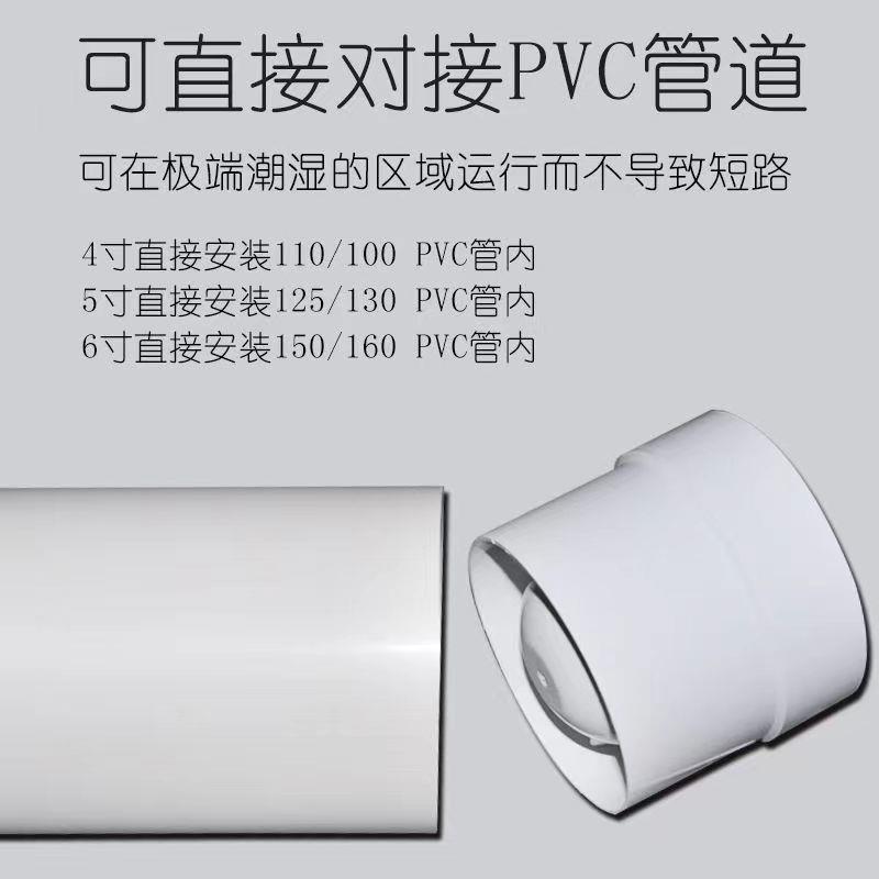 管道排气扇化妆室换气扇4寸 110PVC排风扇静音厨房小型排风机100