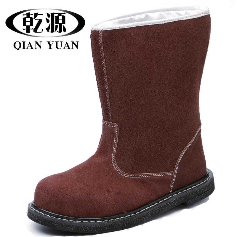 乾源轮胎底劳保靴子防烫车床铸造实心底耐高温高筒高帮电焊工作鞋