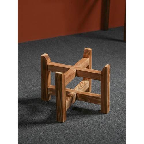 花架实木室内客厅阳台植物花盆盆栽支架水缸石磨木架鱼缸承重底座