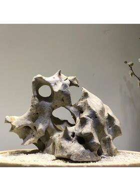 太湖石观赏石天然原石奇石鱼缸摆件假山石头景观石盆景园林灵璧石