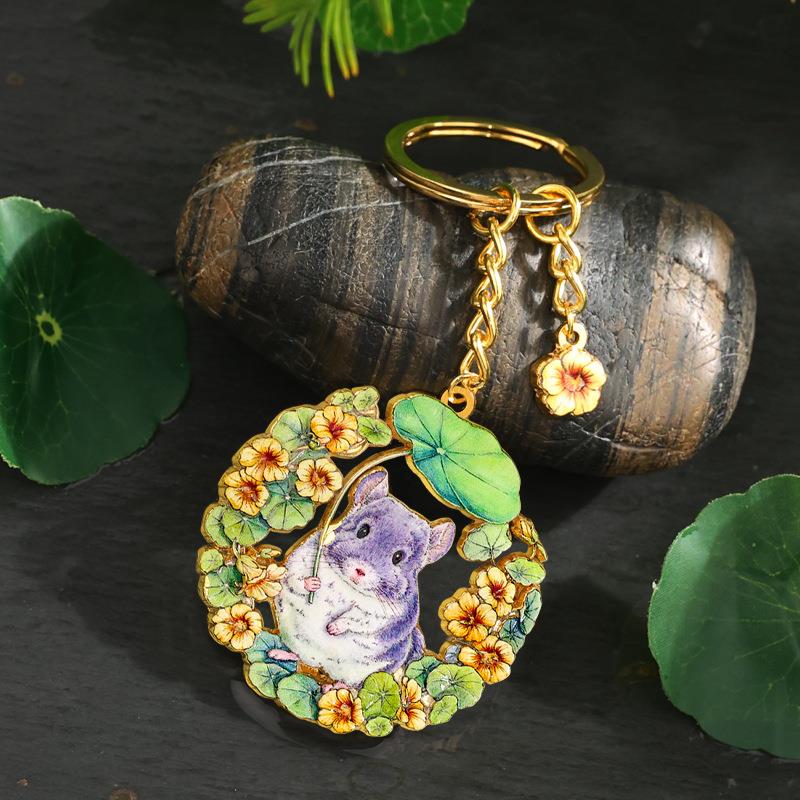 新款AR钥匙扣可爱各大动物园梅花鹿浣熊车钥匙扣情侣旅游纪念品