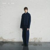 EDGAR 深靛蓝土耳其长绒棉短款 磁吸扣翻领牛仔夹克