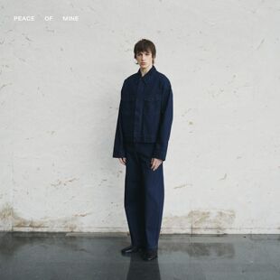 EDGAR | 深靛蓝土耳其长绒棉短款磁吸扣翻领牛仔夹克