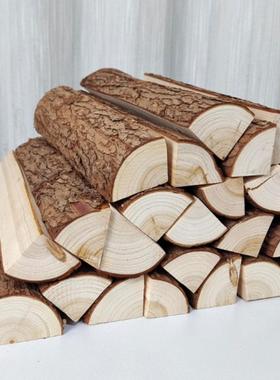 户外装饰木柴原木壁炉取暖木头背景墙客厅饭店民宿木材篝火野炊灶