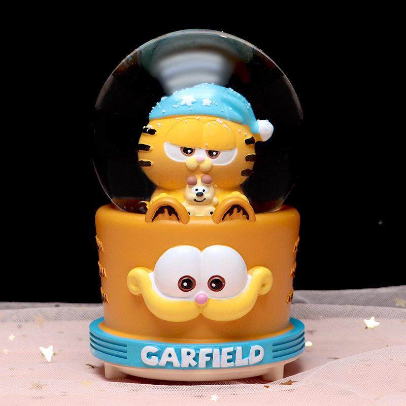 萌宠加菲猫水晶球音乐盒发光旋转飘雪卧室八音盒摆件小女生日礼物,家居饰品,装饰摆件,淘宝优惠券,粉丝福利购,淘宝优惠卷