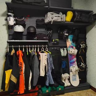 洞洞板简易免打孔落地露营徒步户外装备钓鱼滑雪板收纳墙置物架