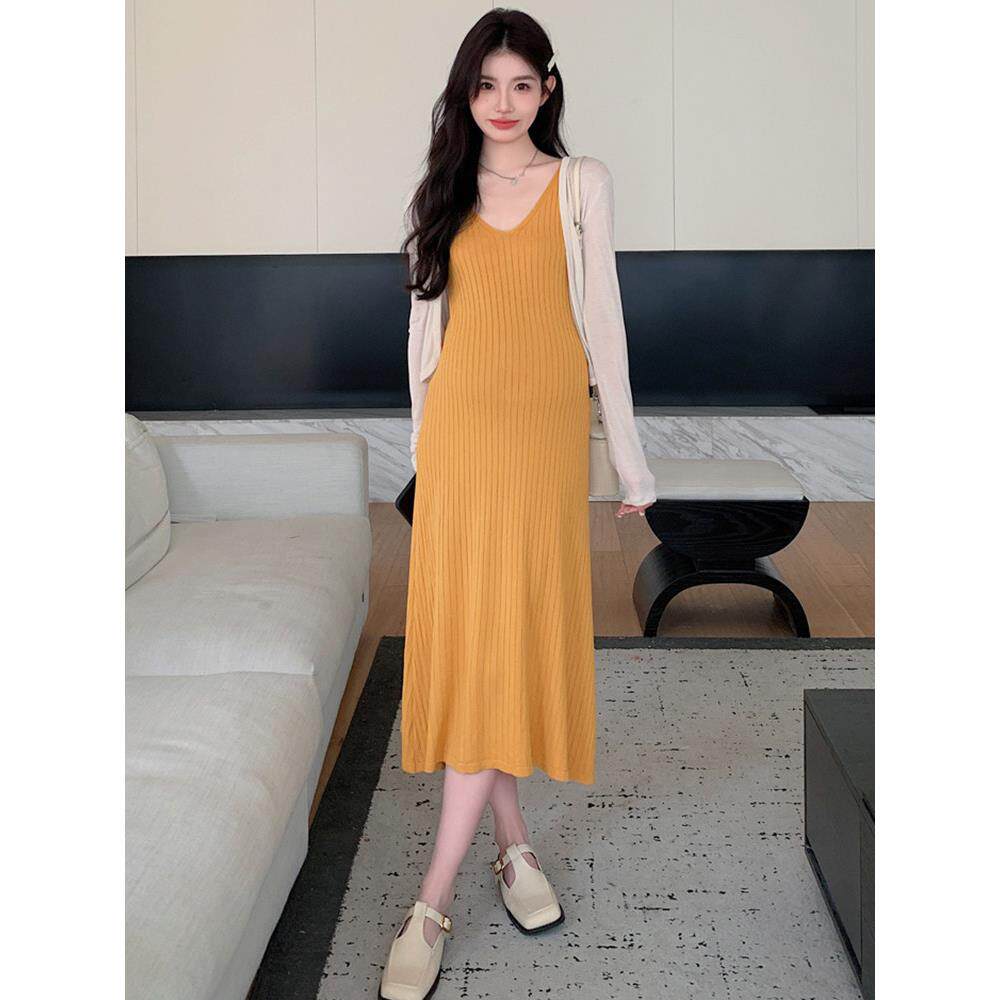 孕妇夏装连衣裙2025新款时尚套装洋气时髦冰丝吊带裙子夏季两件套