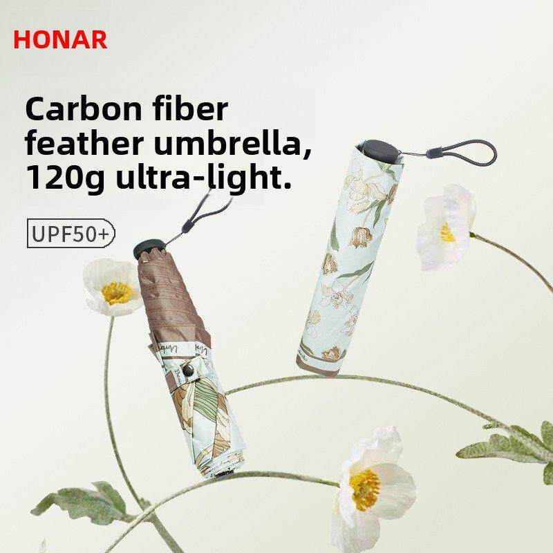 宏达碳纤维伞0.1kg遮阳伞乙烯基防晒防紫外线紧凑型便携式铅笔羽