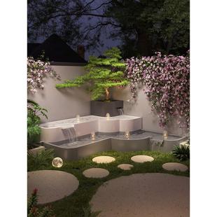 不锈钢水景鱼缸假山流水摆件循环水庭院水系喷泉景观鱼池造景定制