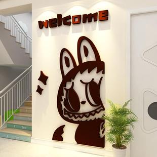 幼儿园墙面装饰Lababu环境创作主题成品关怀班文化楼梯贴纸机制图