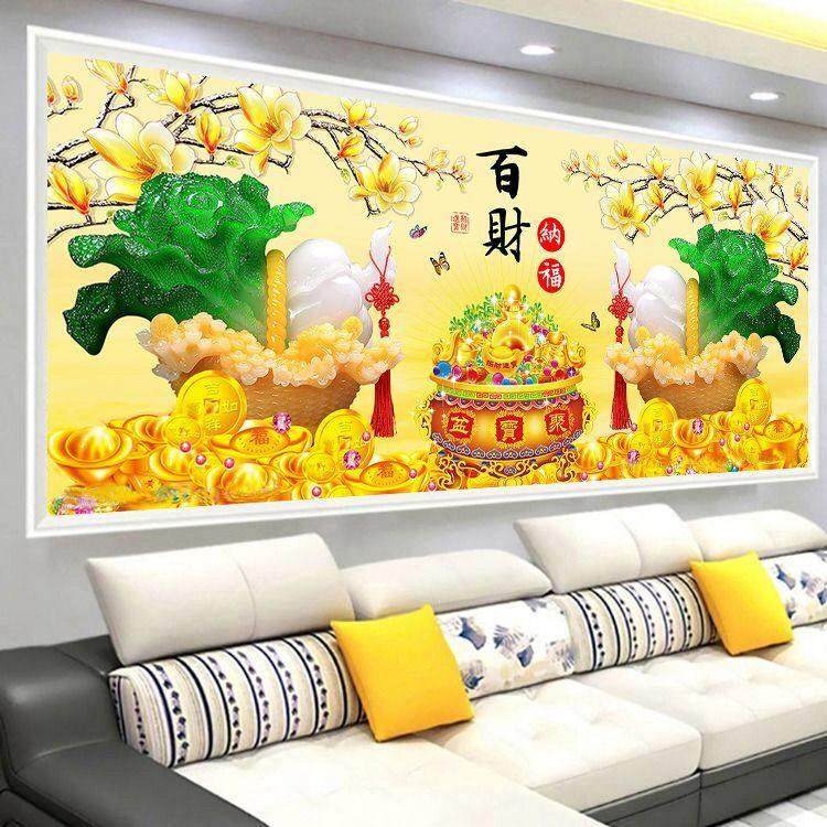 钻石画满钻新款白菜聚宝盆十字绣钻石客厅百财纳福钻石绣招财进宝,居家布艺,钻石绣,淘宝优惠券,粉丝福利购,淘宝优惠卷