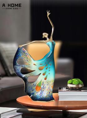 纯铜舞者舞蹈摆件古风女孩客厅玄关装饰品轻奢高档工艺品结婚礼物