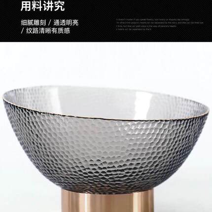 玻璃轻奢水果盘子家用客厅茶几托盘现代简约供果果盘收纳专用供盘