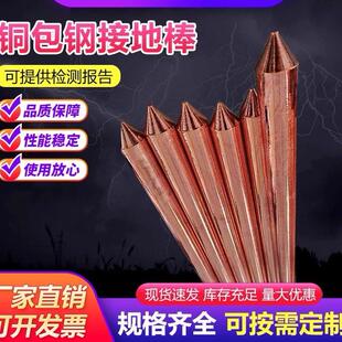 铜包钢接地棒防雷镀铜接地棒家用接地线接地装置接地针尖头镀铜圆
