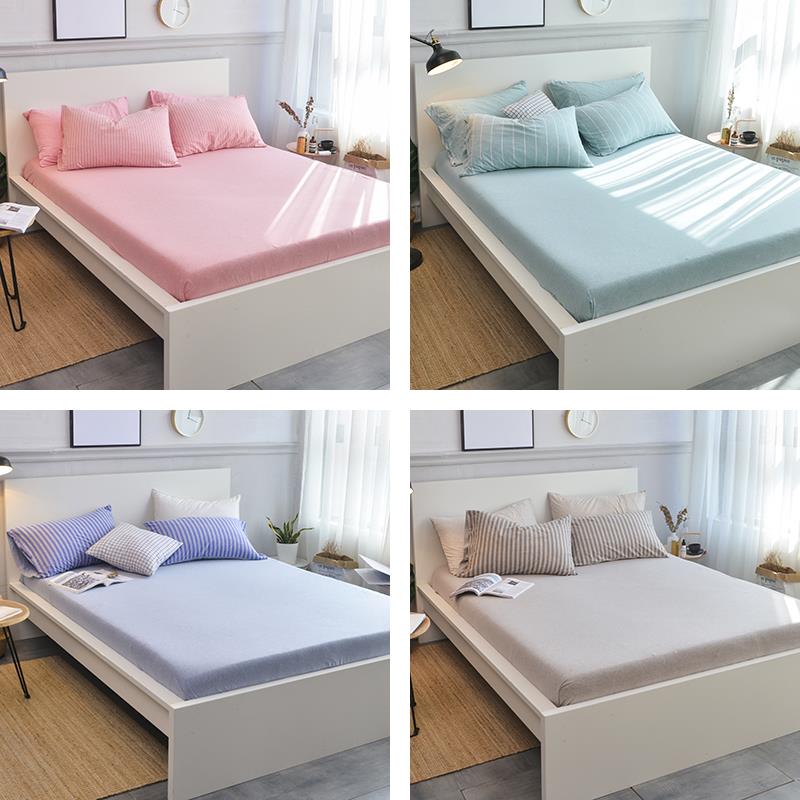 天竺棉床笠单件针织全棉床单亲肤纯棉被单床罩棕垫席梦思保护套