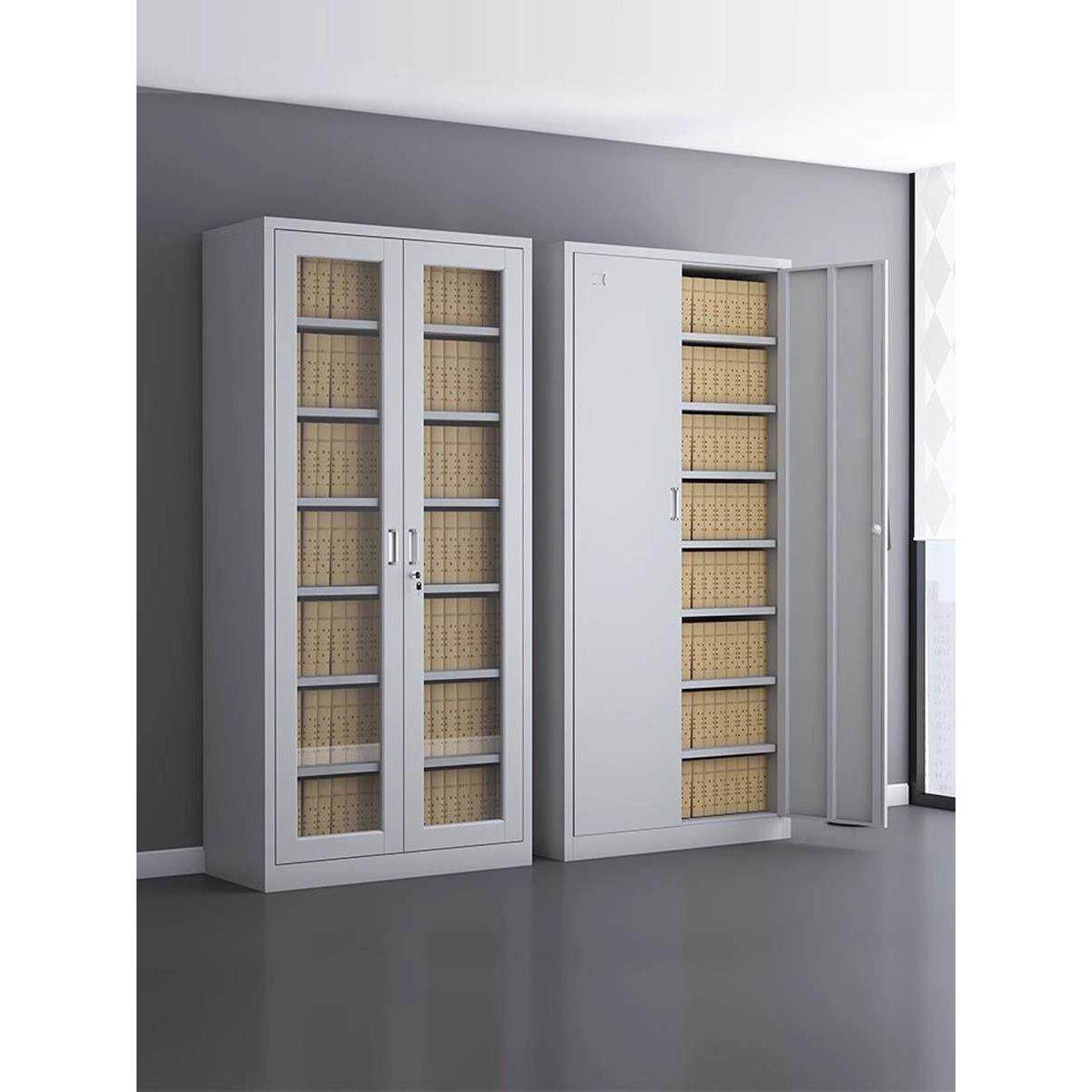 会计财务凭证柜钢制通玻文件资料合同专用档案柜办公室铁皮储物柜