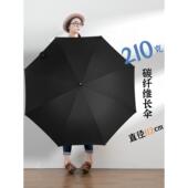 超轻210克碳纤维手开简约晴雨两用长柄伞黑胶防晒防紫外线遮阳伞