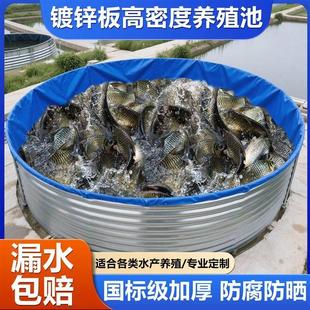 镀锌板高密度养殖池户外大型帆布鱼池刀刮布圆形加厚大容量蓄水池