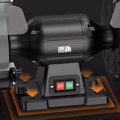 台式砂轮机小型家用电动沙轮磨刀机工业级砂轮机防护罩抛光打磨机