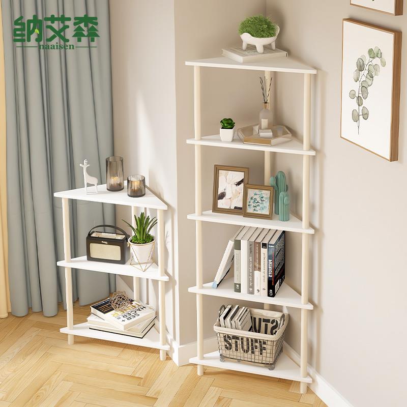 三角形置物架转角极窄置物柜拐角墙角角落夹缝收纳层架木质直角架