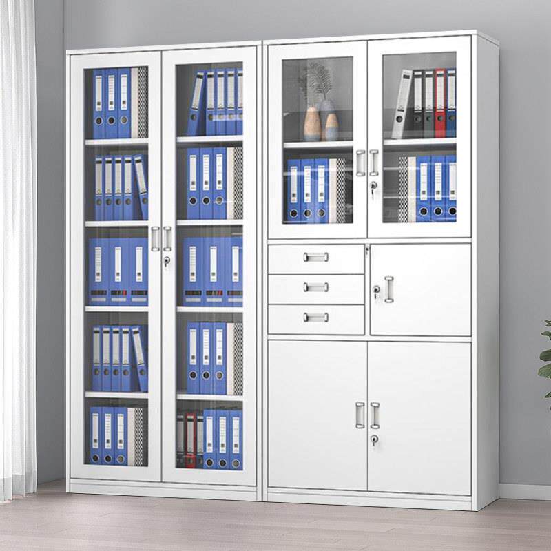 铁皮办公室文件柜资料柜会计财务凭证档案柜书柜带锁抽屉储物柜子