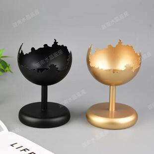 高定水晶球底座水晶碎石原石手链球托收纳消磁支架净化杯金属龙蛋