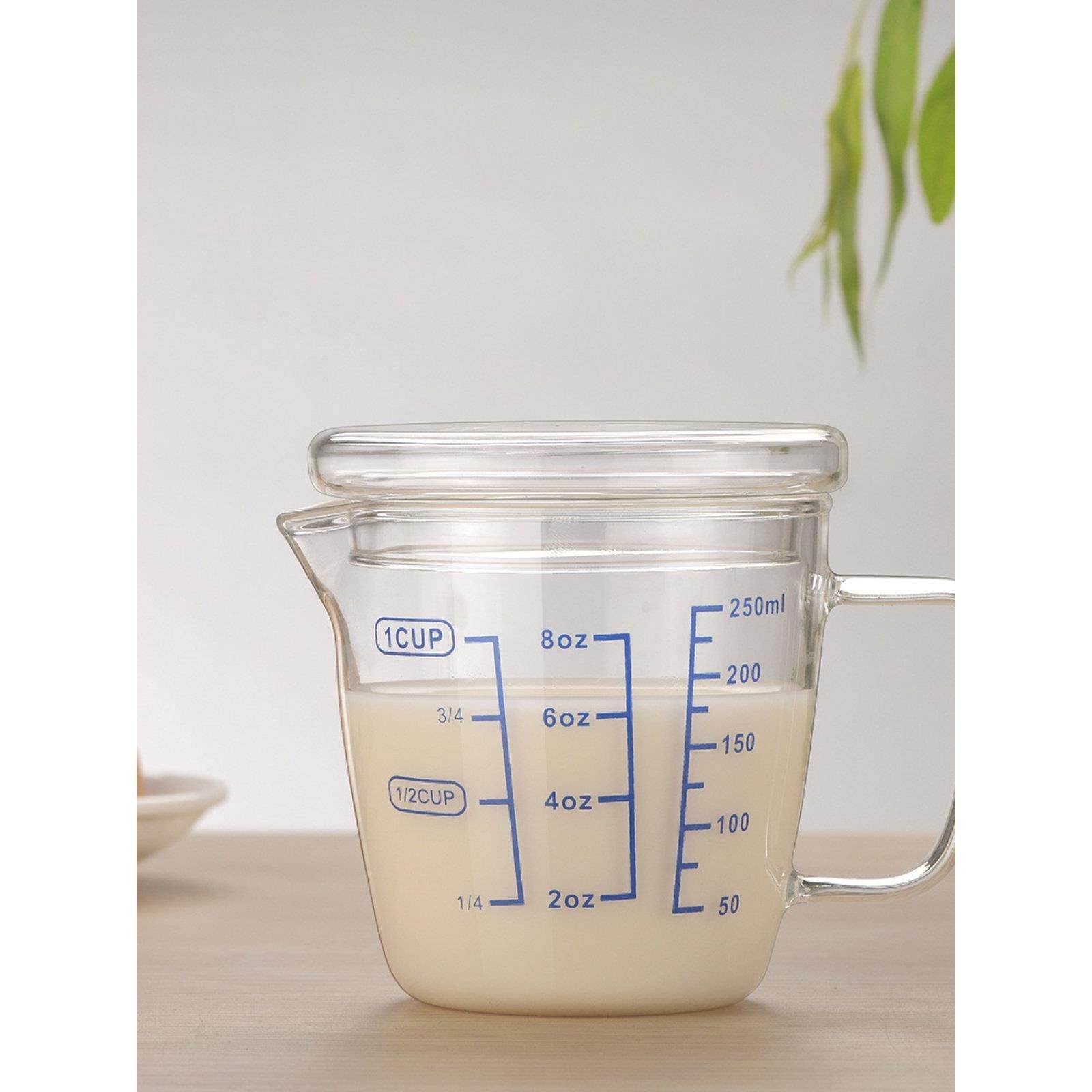带刻度杯的尖口量杯，耐高温带盖微波炉专用于家庭牛奶烘焙咖啡,餐饮具,奶杯/牛奶杯,淘宝优惠券,粉丝福利购,淘宝优惠卷