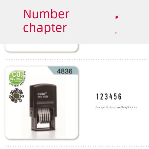4836trodat卓达回墨印48313号码 号码印章手动可调 数字拨轮章
