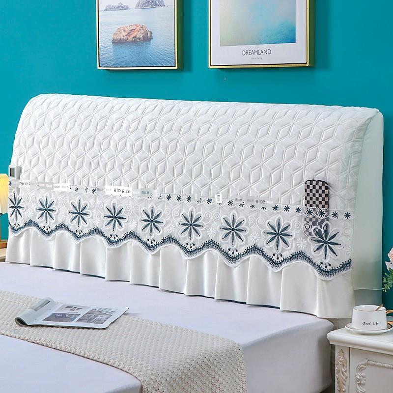 新床头柜防尘罩软袋保护罩加厚绗缝全包实木皮革床简单的欧洲风格