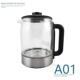 玻璃壶加热壶带检水不加热E1配件 A01 茶吧机专用 底部上水烧水壶