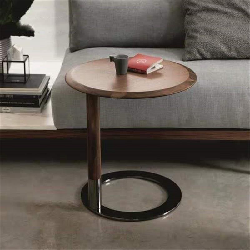 新品北欧简约黑胡桃实木茶几轻奢大小户型客厅边几角几可移动茶台