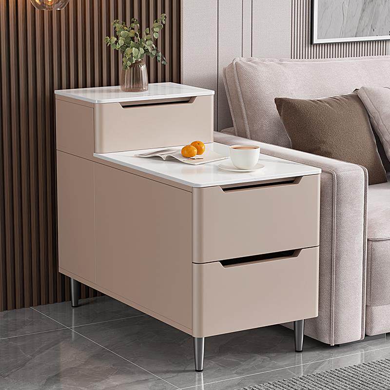 实木边几沙发边柜侧边柜轻奢高级感2025新款客厅茶几岩板边桌边柜