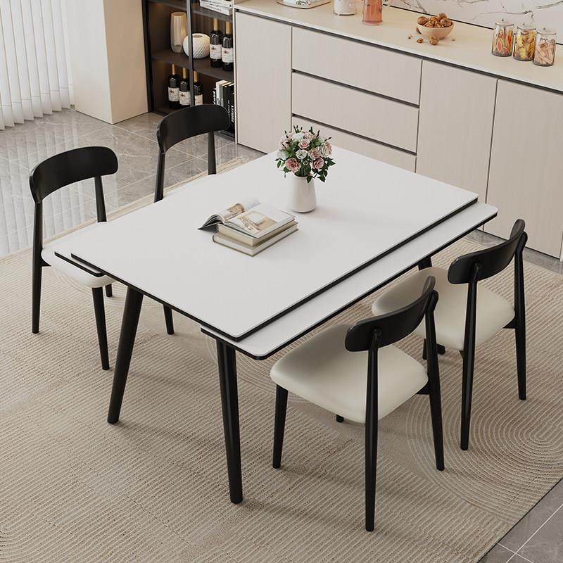 2025新款实木拉伸岩板餐桌椅简约小户型长方形可变方桌两用餐桌椅,住宅家具,岩板餐桌,淘宝优惠券,粉丝福利购,淘宝优惠卷