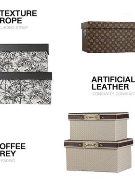 现代简约样板房间衣帽间收纳盒摆件全屋定制展厅皮质收纳箱装饰品