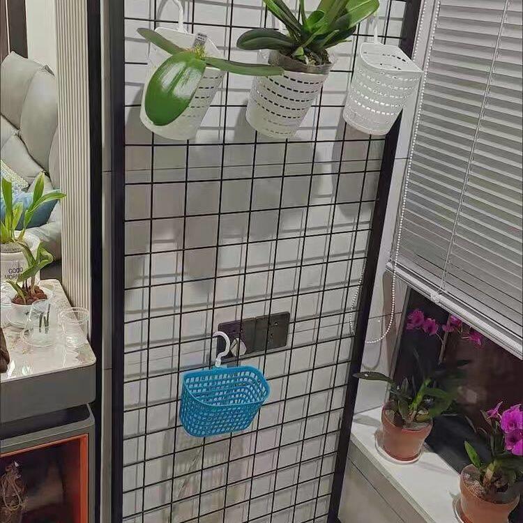 单面落地货架网格超市挂架饰品挂网作品展示铁网格收纳铁艺架靠墙
