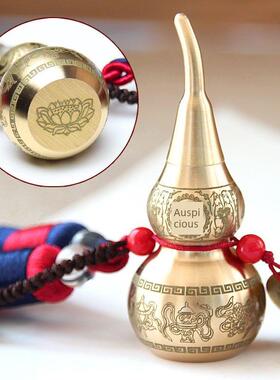 铜葫芦五帝钱挂件五福临门汽车内装饰家居工艺品摆件